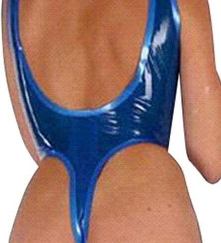ABWL ملابس السباحة اللاتكس الأزرق الشفاف للنساء، ملابس السباحة اللاتكس النساء يوتار المطاط لملابس النوادي in Kuwait
