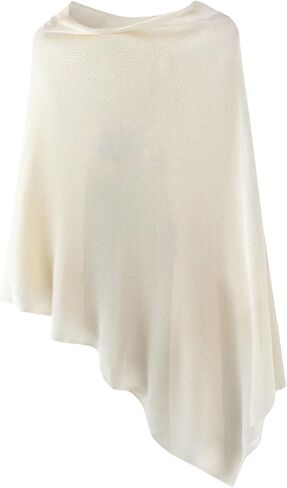 SHENHE Women's Plus Size Knit Poncho Shawl 3/4 Sleeve Asymmetrical Lightweight Flowy Sweater Cape in Kuwait