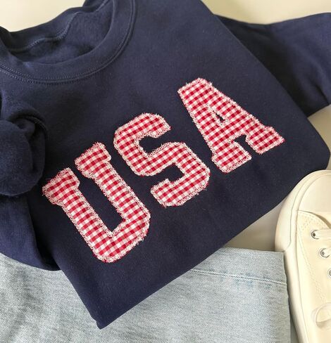 USA Sweatshirt, Women's 4th of July Crewneck, Navy Independence Day Sweater, Memorial Day Pullover in Saudi Arabia