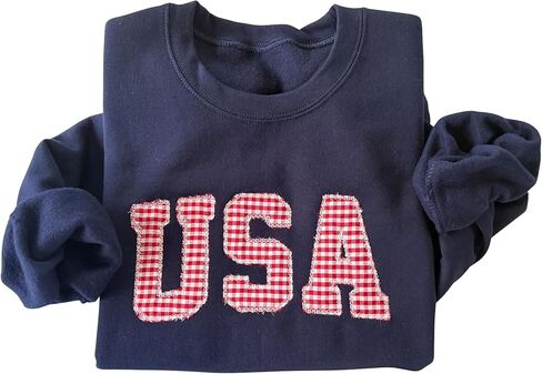 USA Sweatshirt, Women's 4th of July Crewneck, Navy Independence Day Sweater, Memorial Day Pullover in Saudi Arabia