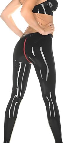 Latex Rubber Leggings for Women Handmade,Latex Pants with Zipper Around The Crotch Theme Party Carnival Costume in Kuwait