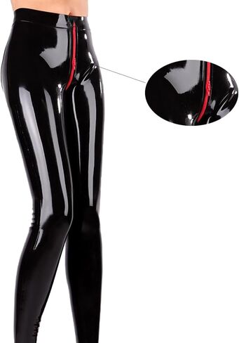 Latex Rubber Leggings for Women Handmade,Latex Pants with Zipper Around The Crotch Theme Party Carnival Costume in Kuwait