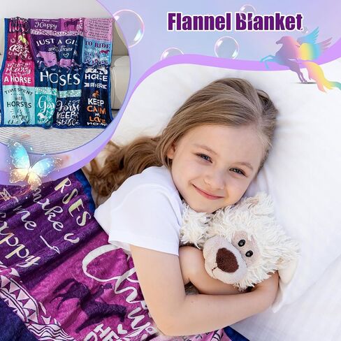 Horse Stuff for Girls Women, Gifts for Horse Lovers, Cowgirl Gift Set with Blanket and 3D Night Light, Equestrian Jewelry Decor Accessories for Birthday Christmas in Saudi Arabia