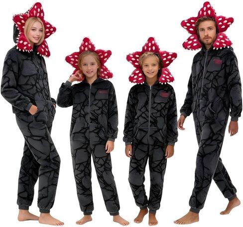 Demogorgon Onesie for Unisex, Warm Women and Men Long Sleeve Pajamas，Hooded Jumpsuit Costume Home Party in Saudi Arabia