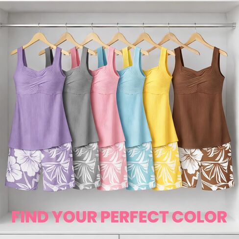Modest Two Piece Swimsuit for Women with Boy Shorts, Tummy Control Printed Swimwear for Beach Pool in Saudi Arabia