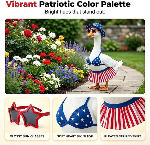 4th of July Porch Goose Outfits, Hawaiian Porch Goose Summer Outfit, 23 inch Bikini Goose Clothes for Memorial Day in Saudi Arabia