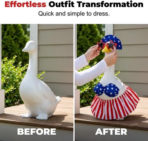 4th of July Porch Goose Outfits, Hawaiian Porch Goose Summer Outfit, 23 inch Bikini Goose Clothes for Memorial Day in Saudi Arabia