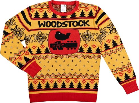 Woodstock Music and Art Officially Licensed Festive Knitted Ugly Christmas Sweater by Life Clothing in Saudi Arabia
