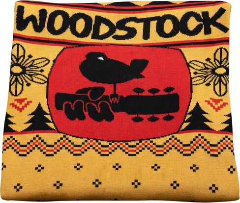 Woodstock Music and Art Officially Licensed Festive Knitted Ugly Christmas Sweater by Life Clothing in Saudi Arabia