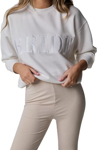 Bride's Statement Sweatshirt in White by Six Stories in Kuwait
