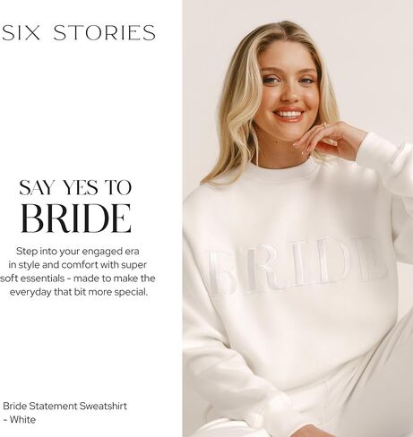 Bride's Statement Sweatshirt in White by Six Stories in Kuwait