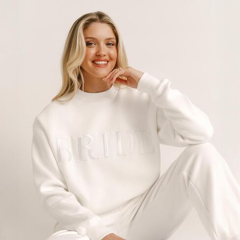 Bride's Statement Sweatshirt in White by Six Stories in Kuwait