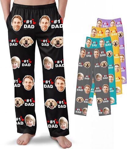 Easycosy Personalized Fathers Day Dad Gifts Funny Pajama Set Face Pj Custom Gifts for New 1st Dad Husband Son in Saudi Arabia