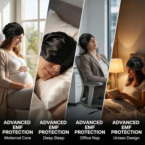 Faraday Hat,EMF Protection Sleeping Cap,Silver Fabric Bonnet for Sleeping,EMF Hat Blocks 99% of WiFi,Bluetooth,Cell Towers,5G 4G Shielding in Saudi Arabia