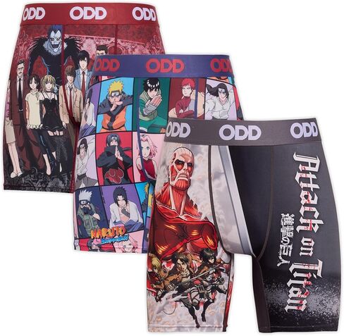Odd Sox – ملابس داخلية قصيرة تحمل طابع الرسوم المتحركة – قطعة واحدة مرخصة رسميًا من Naruto Attack On Titan Death Note الملابس الداخلية in Kuwait