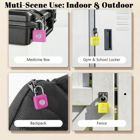 UMIKSMART Biometric Fingerprint Padlock with Silicone Cover, Smart Keyless USB Rechargeable Security Lock for Gym Locker, Gate, Fence, Cabinet in Saudi Arabia