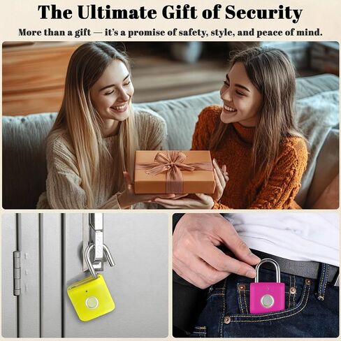 UMIKSMART Biometric Fingerprint Padlock with Silicone Cover, Smart Keyless USB Rechargeable Security Lock for Gym Locker, Gate, Fence, Cabinet in Saudi Arabia