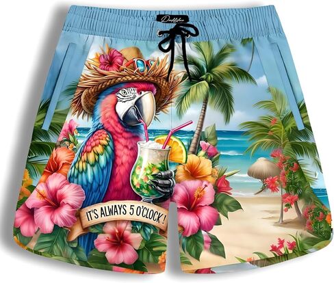Men's Animal Print Swim Trunks, Funny Graphic Beach Shorts, Tropical Board Shorts for Summer Vacation Pool Party in Saudi Arabia