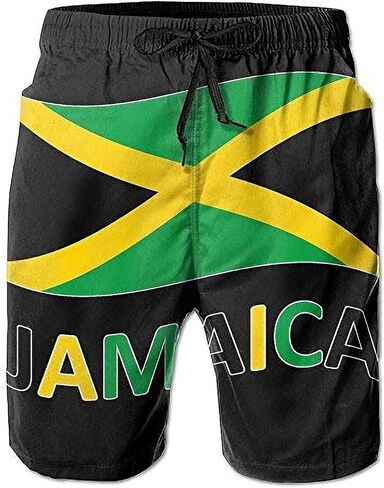 CUTEDWARF Men's Board Shorts Jamaican Flag Swim Trunks Summer Beach Shorts in Saudi Arabia