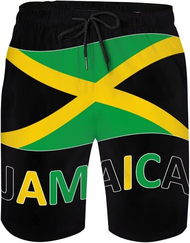 CUTEDWARF Men's Board Shorts Jamaican Flag Swim Trunks Summer Beach Shorts in Saudi Arabia