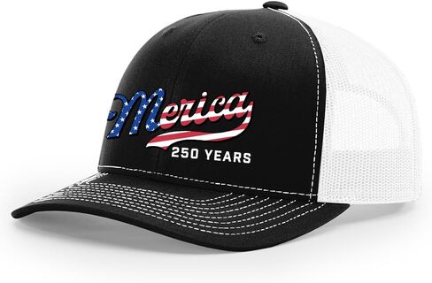Trenz Shirt Company Men's Patriotic USA Flag Filled 'Merica Beer Logo 250 Years Embroidered Mesh Back Trucker Hat in Kuwait