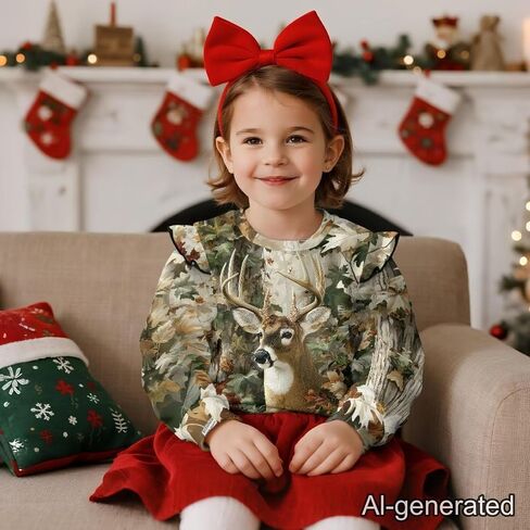 Dreaweet Girls Crewneck Sweatshirt Ruffle Shoulder Tops Lightweight Long Sleeve Sweatshirts for Toddler Youth 1-2T to 7-8Y in Kuwait