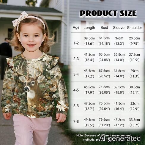 Dreaweet Girls Crewneck Sweatshirt Ruffle Shoulder Tops Lightweight Long Sleeve Sweatshirts for Toddler Youth 1-2T to 7-8Y in Kuwait