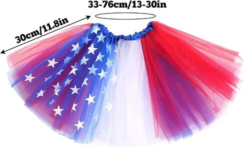 4th of July Patriotic Tutu Skirt for Girls, Red White Blue Star Tulle Tutu Skirt, Independence Day Costume in Kuwait