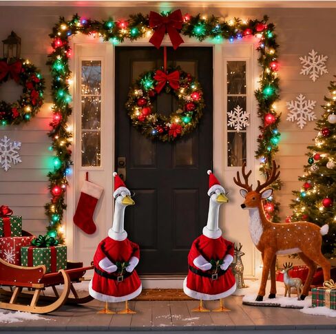 8-Piece Seasonal Lawn Goose Outfits - Holiday Porch Goose Clothes for Easter,4th of July, St. Patrick’s Day,Valentine's Day, Christmas,Themed Costumes for Patio/Yard/Garden Decor in Saudi Arabia
