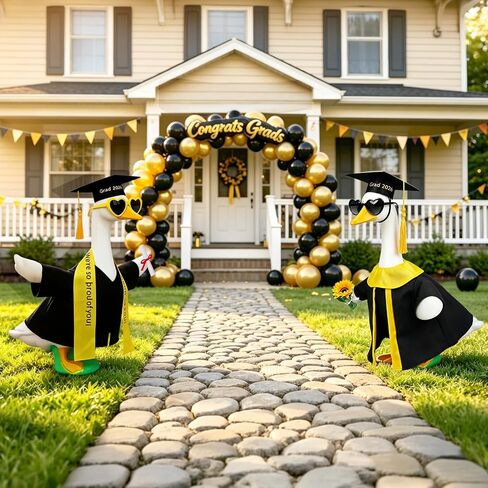 Graduation Porch Goose Outfit for Porch Goose 23 Inch 2026 Graduation Cap and Gown with Flower or Certificate Random, Porch Goose Clothes for Concrete Porch Goose, Garden Yard Patio Decoration 1 Pcs in Saudi Arabia