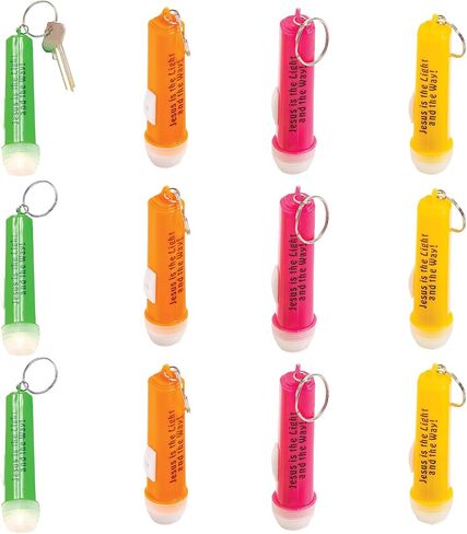 Fun Express Jesus is The Light Flashlight Key Chains (Set of 12) Religious Party Supplies - VBS 2026 Vacation Bible School Supplies/Decor in Kuwait