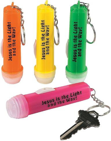 Fun Express Jesus is The Light Flashlight Key Chains (Set of 12) Religious Party Supplies - VBS 2026 Vacation Bible School Supplies/Decor in Kuwait