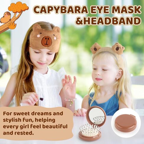 Capybara Gifts Box, Cute Capybara Toy for Girls Kids for Back to School, Birthday, of Shoulder Bag, Coin Purch, Water Bottle, Eye Mask, Bracelet, Pocket Comb in Kuwait
