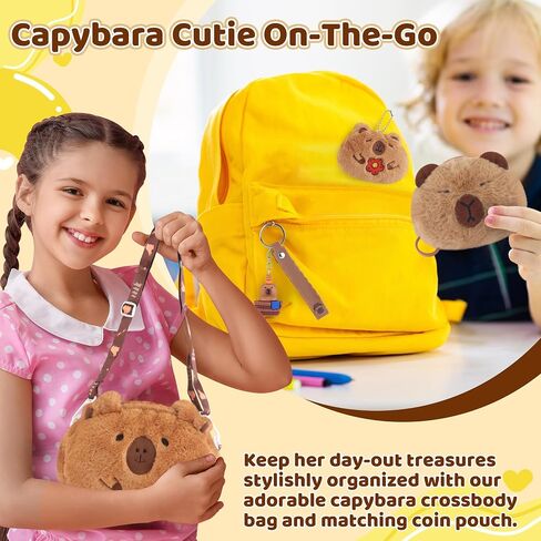 Capybara Gifts Box, Cute Capybara Toy for Girls Kids for Back to School, Birthday, of Shoulder Bag, Coin Purch, Water Bottle, Eye Mask, Bracelet, Pocket Comb in Kuwait