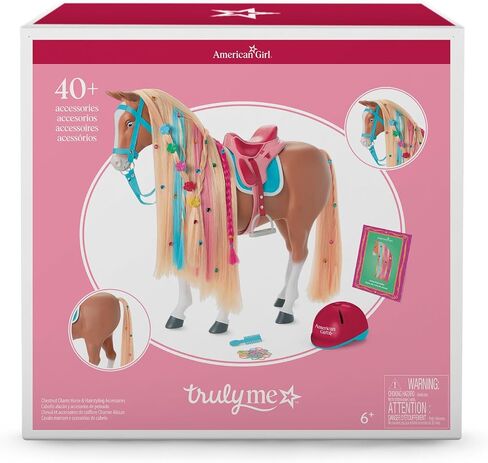 American Girl, Truly Me، إكسسوارات تصفيف الشعر والحصان الكستنائي الساحر، أكثر من 40 قطعة، للأعمار من 6 سنوات فما فوق in Kuwait