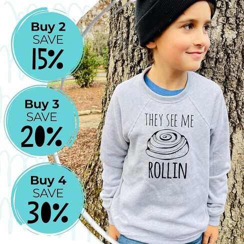 Long Sleeve Unisex Kids' Sweatshirt, Unisex Graphic Sweatshirt, Shirts with Sayings, Heather Gray or Mauve in Kuwait