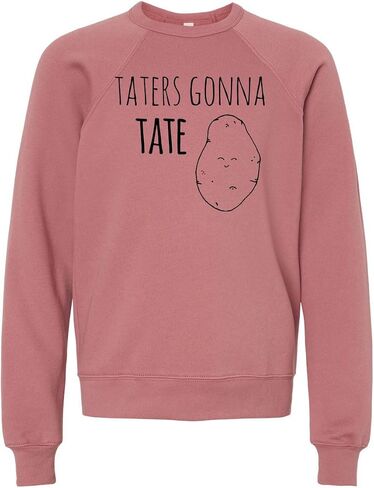 Long Sleeve Unisex Kids' Sweatshirt, Unisex Graphic Sweatshirt, Shirts with Sayings, Heather Gray or Mauve in Kuwait