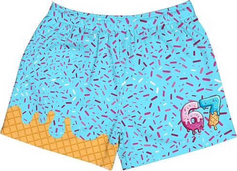 الآيس كريم السراويل الصبي مضحك ستة سبعة 6 7 ميمي مرونة الخصر السراويل الآيس كريم البيسبول Preppy المسار السراويل القصيرة in Kuwait