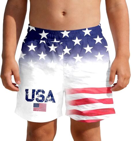 Boys American Flag Shorts Ice Cream Drip Baseball Shorts Patriotic 4th of July Swim Short 250 Anniversary USA Merchandise in Kuwait
