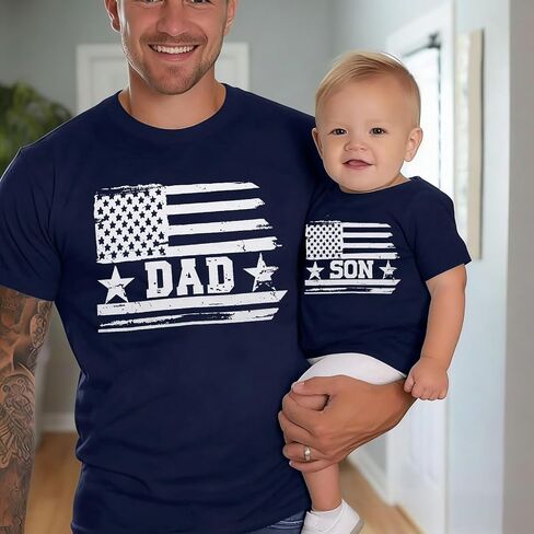 Dad and Son Matching Shirts Boy Dad T-Shirt Daddy and Me Matching Outfits Family Matching Tees Father's Day Tops in Kuwait