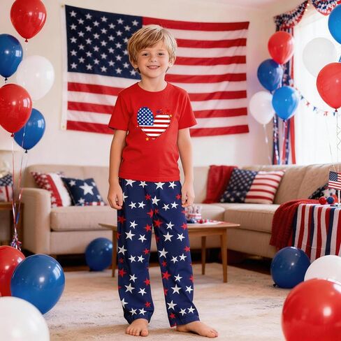 MI X TEE 250th Anniversary American Flag Matching Family Pajamas, 4th of July Shirts Pjs Set, Patriotic Sleepwear for Couples in Saudi Arabia