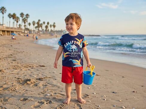 مجموعة لعب للأطفال الصغار بأكمام قصيرة من القطن الناعم المسامي بنمط لطيف لمدة 2-7 سنوات in Kuwait