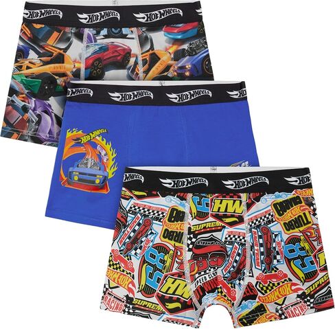 Get Trend Hot Wheels Boys Underwear, 3 Pack Boxer Briefs, Soft Breathable Toddler Underpants, Elasticated Waist Trunks, 2–7Y in Kuwait