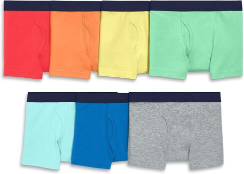 Primary Kids Boxer Brief 7-pack, Soft Cotton Stretch Boxer Briefs in Solid Neutral mix in Kuwait