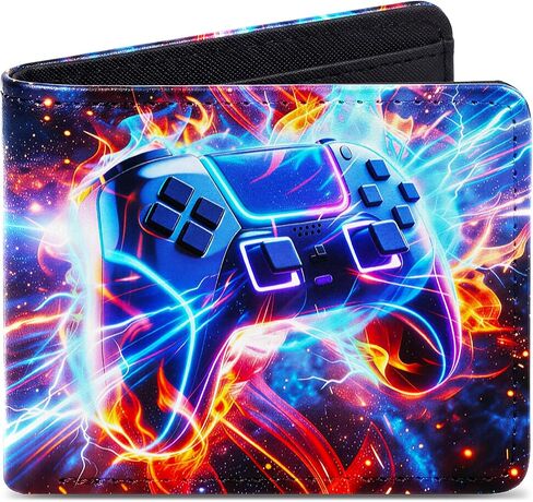 Kids Wallet for Boys, Teen Boys Wallet for Kids Ages 5-14 Leather Bifold Wallets with Coin Pocket ID Window, Christmas Birthday Gift for Kids Boys Teenager Game console in Saudi Arabia