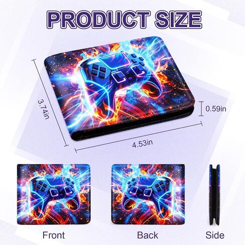 Kids Wallet for Boys, Teen Boys Wallet for Kids Ages 5-14 Leather Bifold Wallets with Coin Pocket ID Window, Christmas Birthday Gift for Kids Boys Teenager Game console in Saudi Arabia