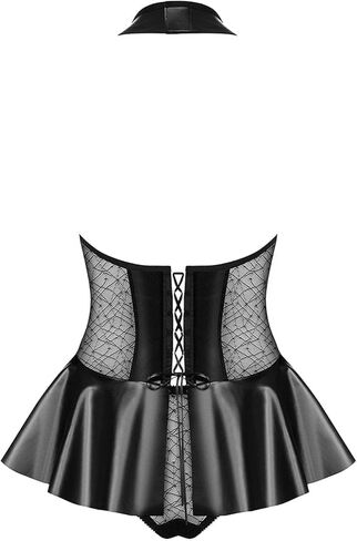 Women's Sexy PU Leather Bodysuit Babydoll Lingerie Set in Kuwait
