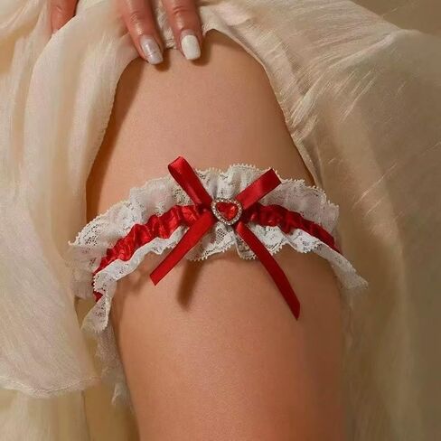Stretchable Rhinestone Lace Thigh-High Garter Belt in Kuwait