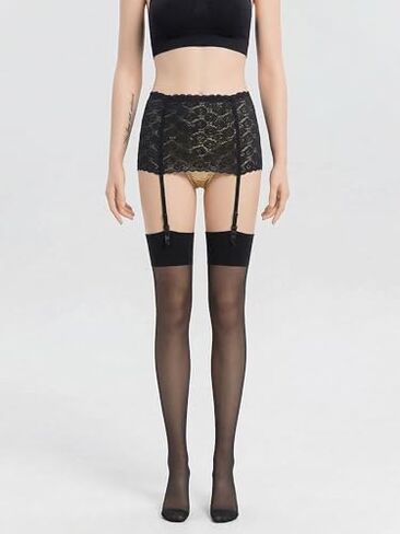Women’s Stay-Up Sheer Thigh High Stockings, Sexy Garter Belt Suspender Pantyhose, Stretchy Waistband in Kuwait