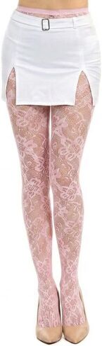 Women's Floral Lace Fishnet Tights High Waisted Patterned Stocking Sexy Soft Stretchy Hosiery for Daily, Party in Saudi Arabia